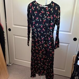 H&M Black Dress with Red Floral Print